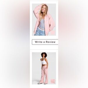 PINK Victoria's Secret Light Pink Zip up Hoodie & Sweatpants